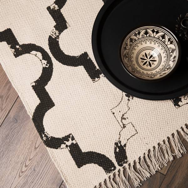 Detailaufnahme Natureline Teppich Stockholm in weiß und anthrazit von Heineking24